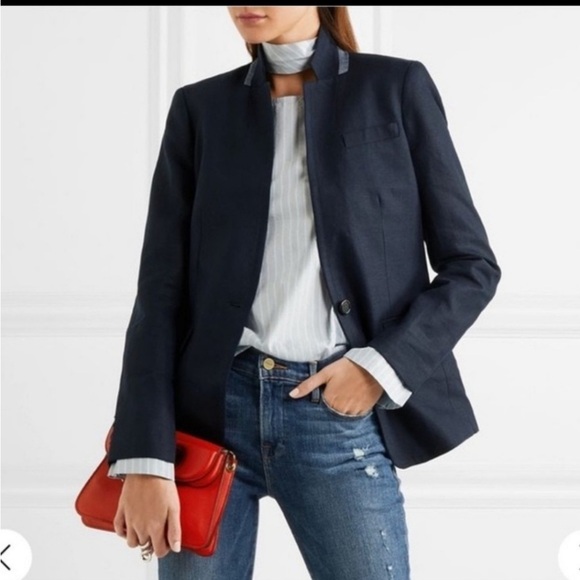 NWT - J. Crew Regent Wool Blazer - Navy Size 0 - Picture 1 of 9